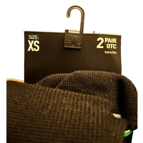 adidas Soccer Aeroready Socks Men’s XS Black Compression Sports Running - Picture 3 of 6